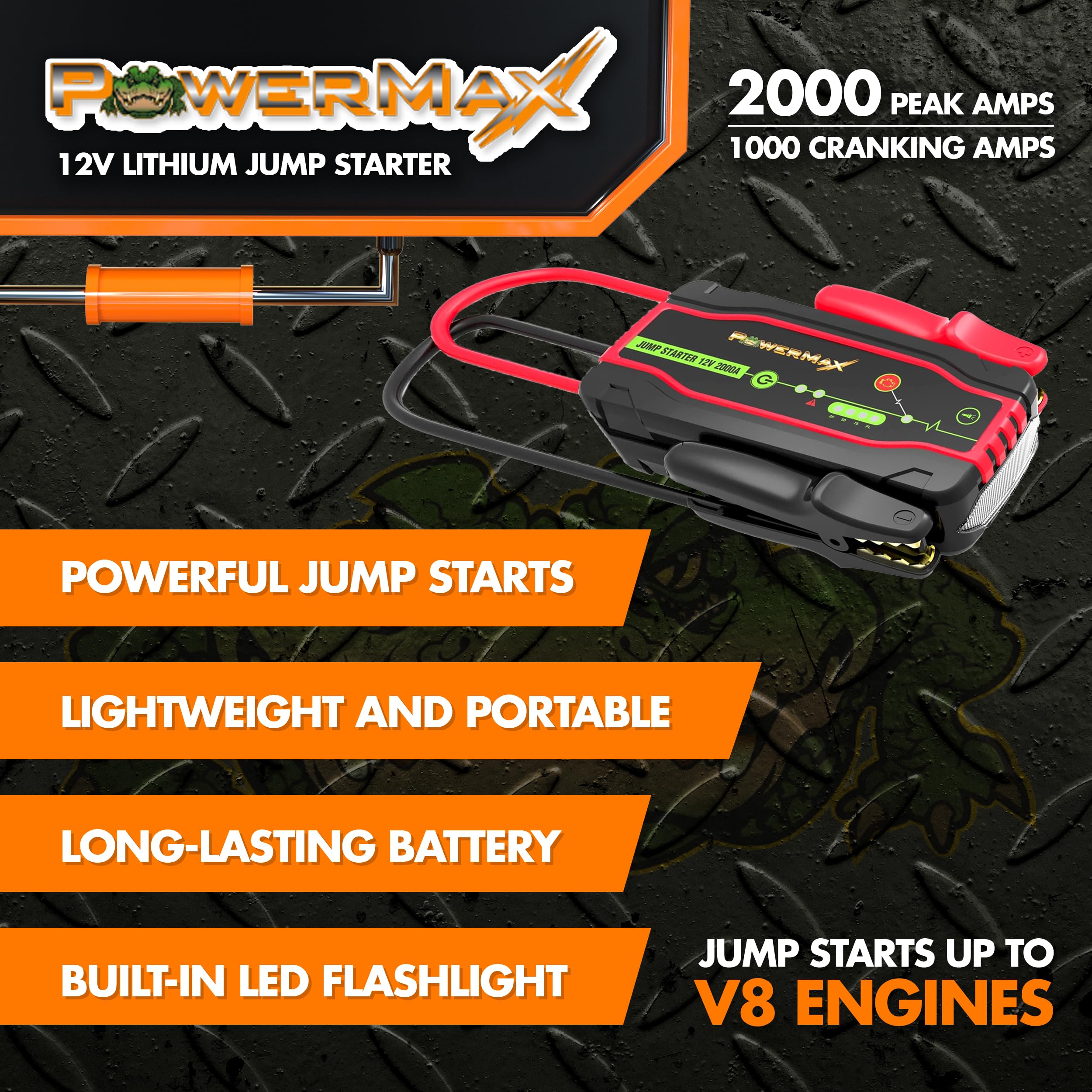 Amazon.com: PowerMax PMJS-2000 2000A Lithium Jump Starter Battery