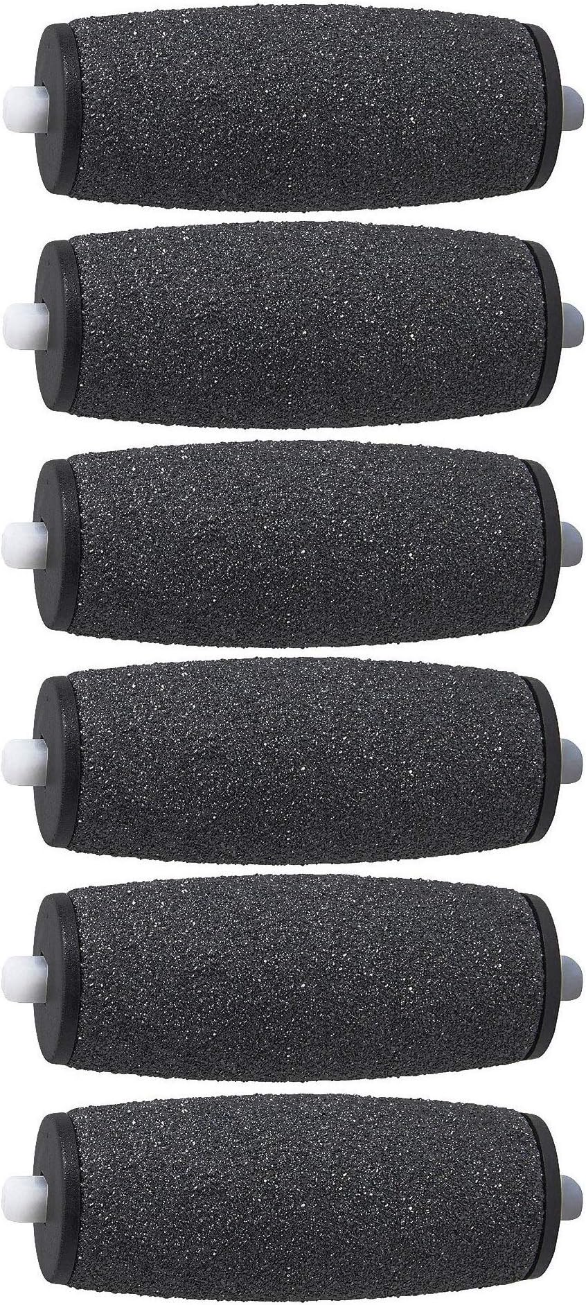 Docbrother - Rollers Refill Heads Extra Coarse Compatible with Pedi Perfect Foot Files Electronic Pedicure and Scholl Velvet Smooth Express Pedi (Black) - 6 pack