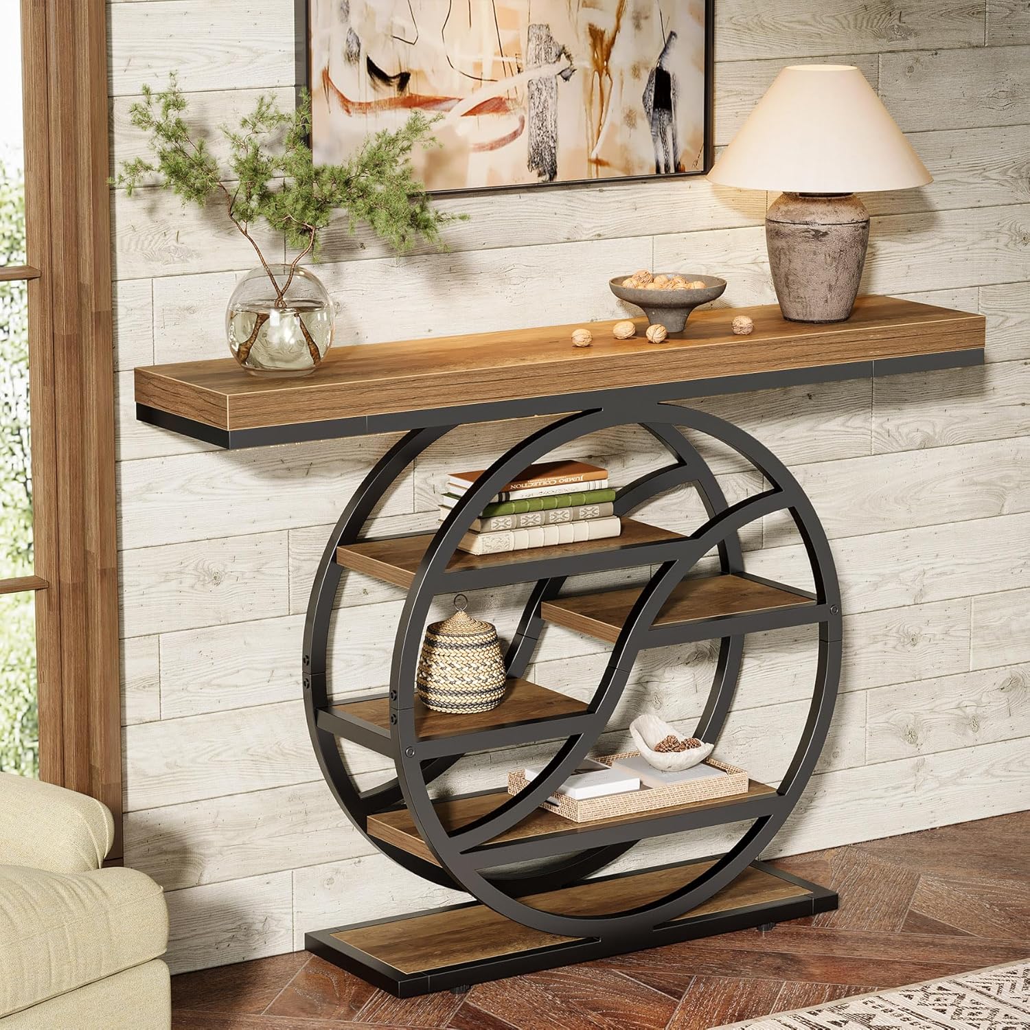 Tribesigns console table used in a living room setting with decor