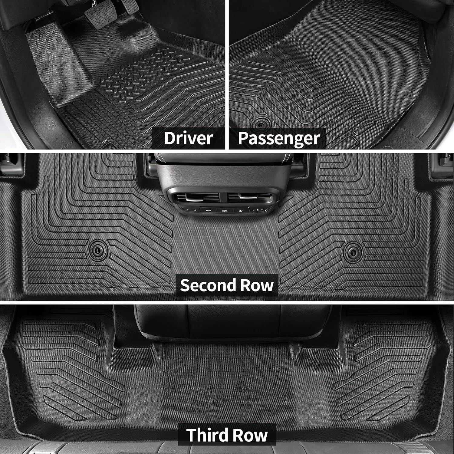 Floor Mats for 2023-2026 Honda Pilot TPE Trunk Mat Floor Liners image 3