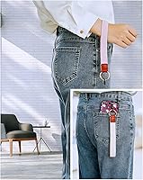 Vista 6 de Llavero de pulsera para mujer, cordón elástico para muñeca, funda de teléfono, cartera, tarjetas de identificación, Pescado - Negro