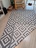 Rug Double Sided Usable Washable Woven Rug (Grey-White, 80*150cm)