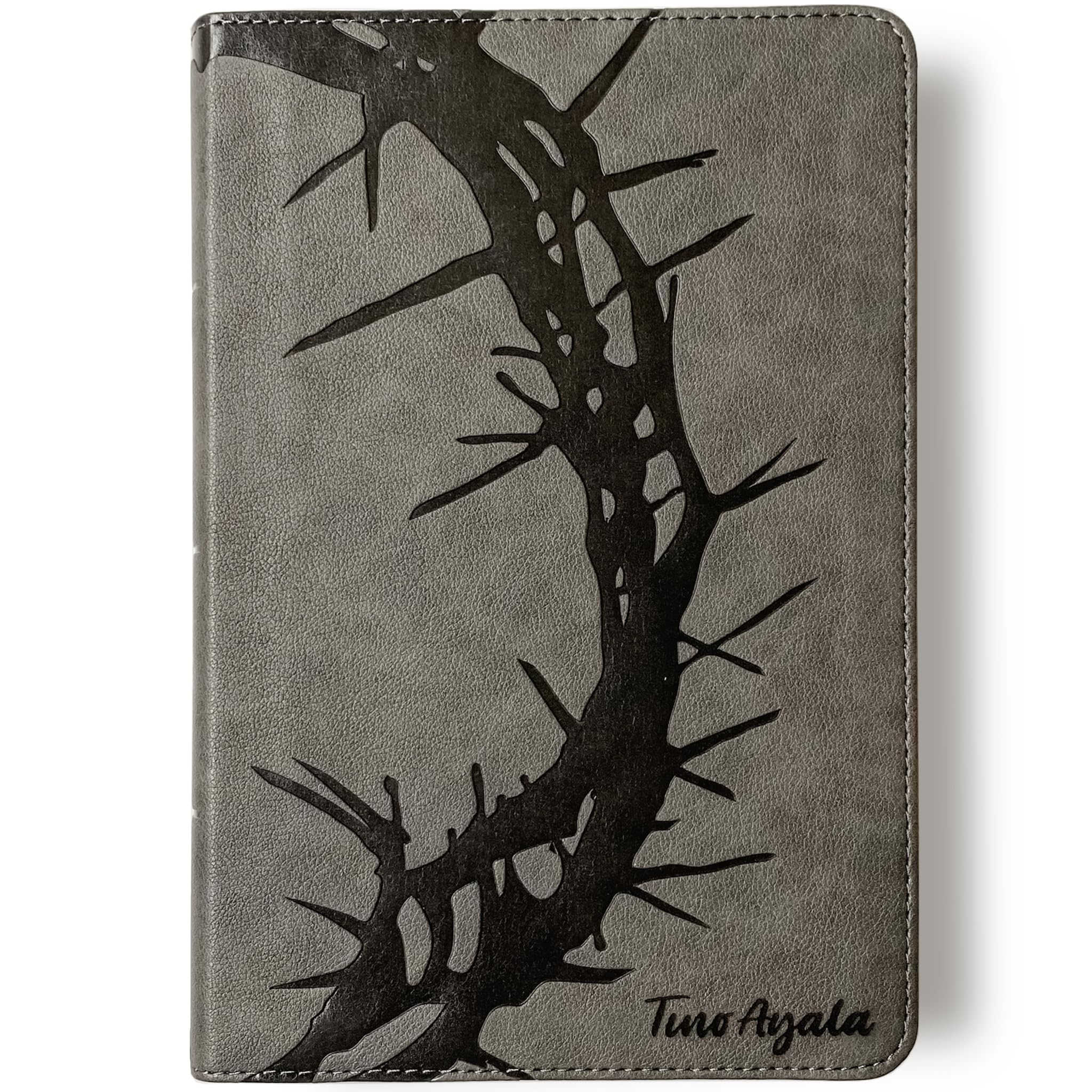 Personalized Large Print CSB Reference Bible, Crown of Thorns Design, Gray Personal Size, Option to Customize with Hand Lettered Name on Cover
