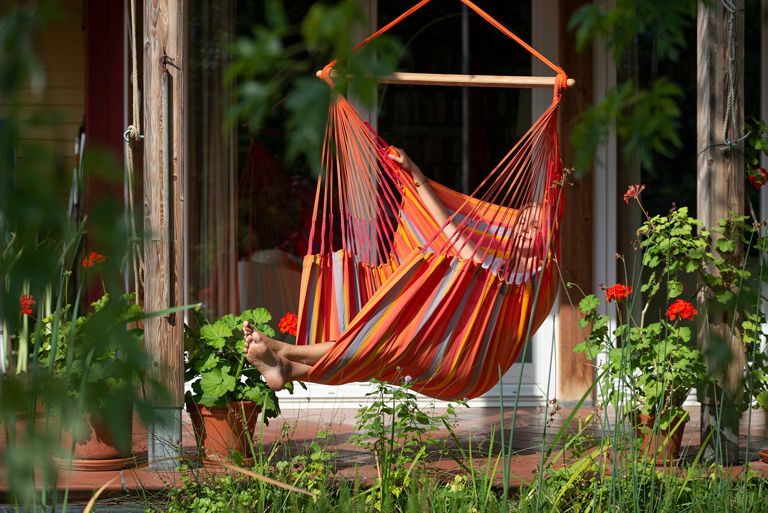 La Siesta Domingo – Hängematte Komfort für den Winter, Funktionsfaser, kolumbianische Herstellung, große Oberfläche, Stabilisator Bambus, Entspannung im Freien – Tukan, Kingsize Garten