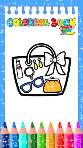 Glitter Coloring Book Beauty Stylish Handbags #TOP6