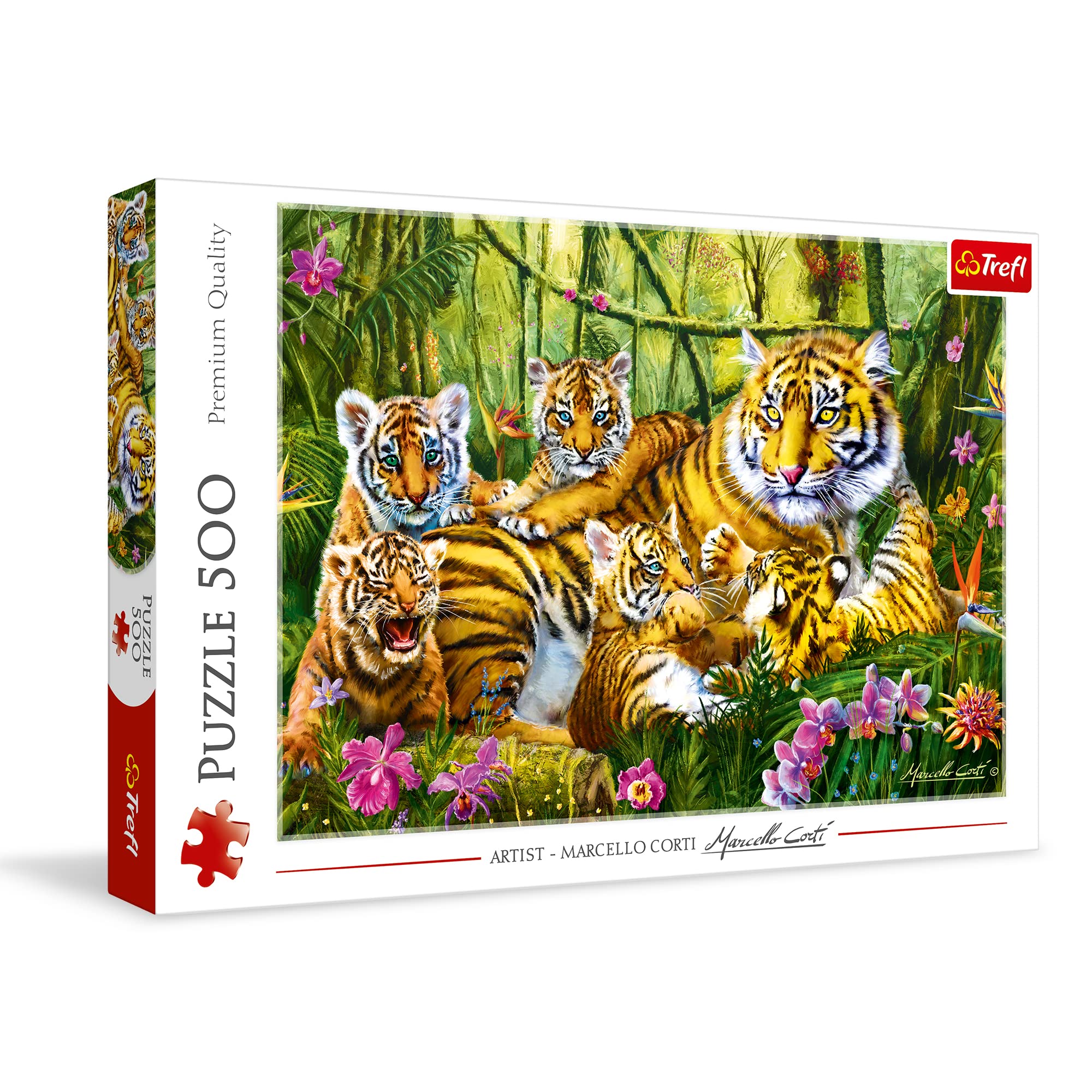 Trefl 37350 Tiger Family 500 Pieces, Premium Quality, for Adults and Children from 10 Years, One Size โ image 1