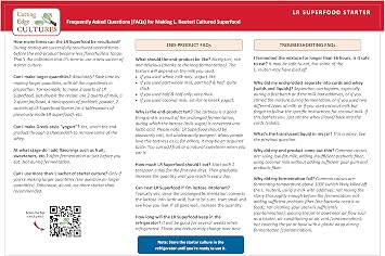 LR SuperFood Starter Culture L. Reuteri ProBiotic As Recommended by Dr William Davis Super Gut, MD Cultured Dairy Low and Slow Yogurt Lactobacillus
