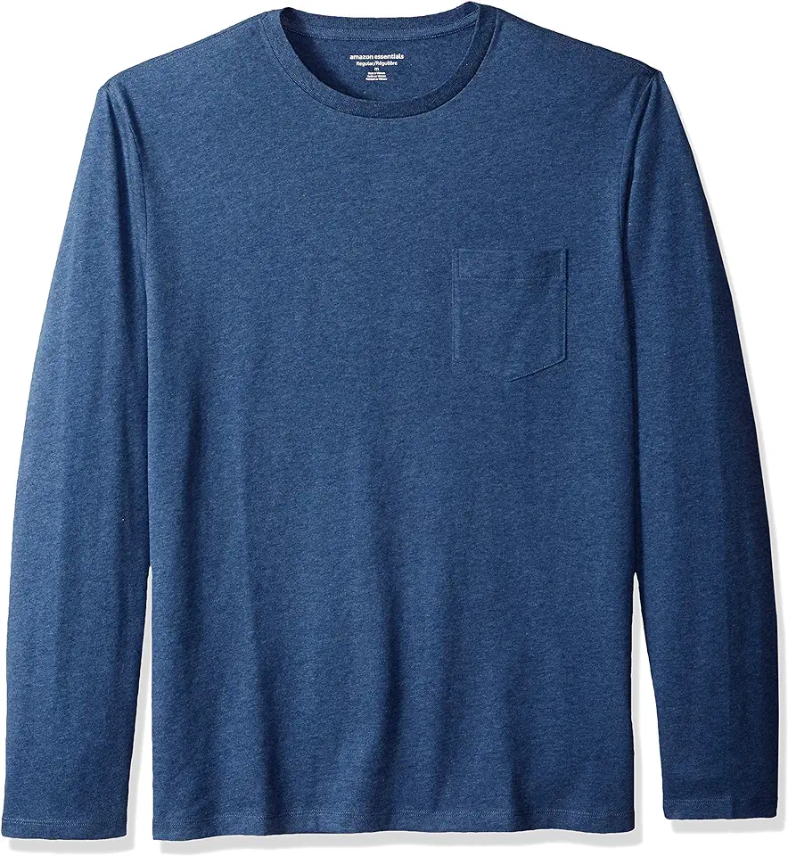 Amazon Essentials Men's Regular-Fit Crewneck T-Shirts, Long-Sleeve OEKO-TEX STANDARD 100