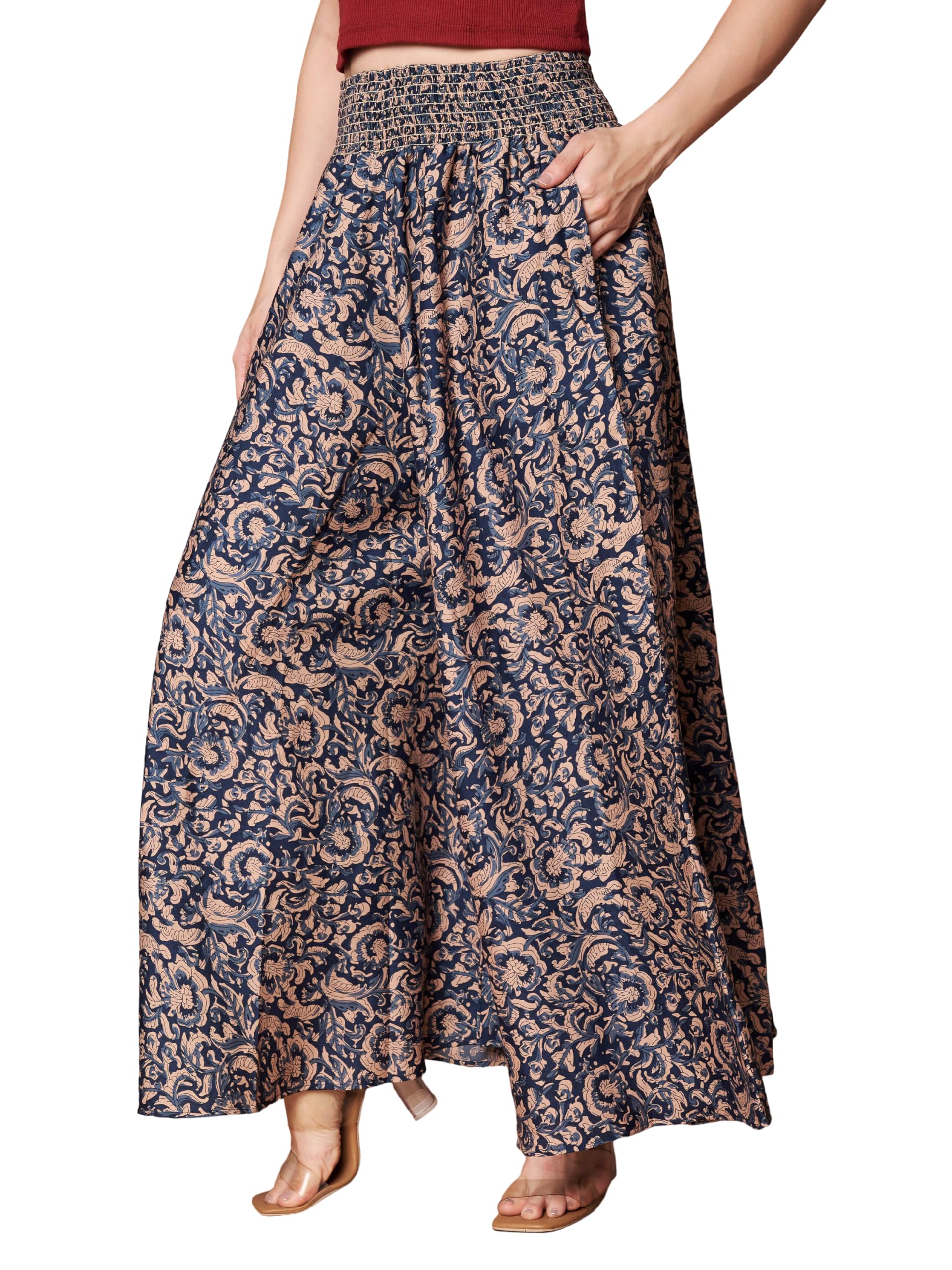 KZULLY | Palazzo for Women | Solid & Printed | Stylish Wide-Leg | Comfortable Elastic Waist Bottomwear