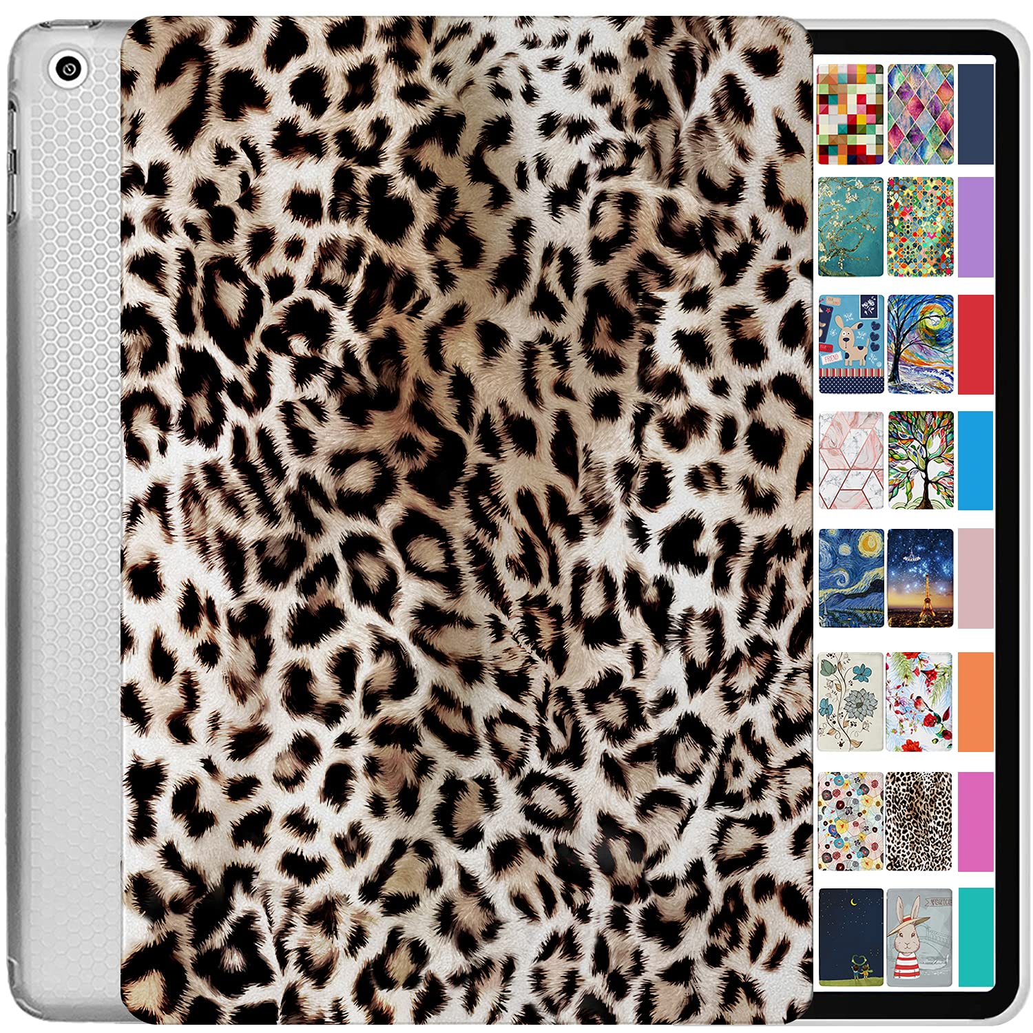 iPad 2014 Air 2nd Gen 9.7 Printed Cover A1566 MGLW2HN/A MH0W2HN/A A1567 MGKM2HN/A MH182HN/A MGKL2HN/A MGTY2HN/A MH1J2HN/A MGTX2HN/A MH2V2HN/A MH2W2HN/A MH2U2HN/A MH2N2HN/A MH322HN/A - Leopard