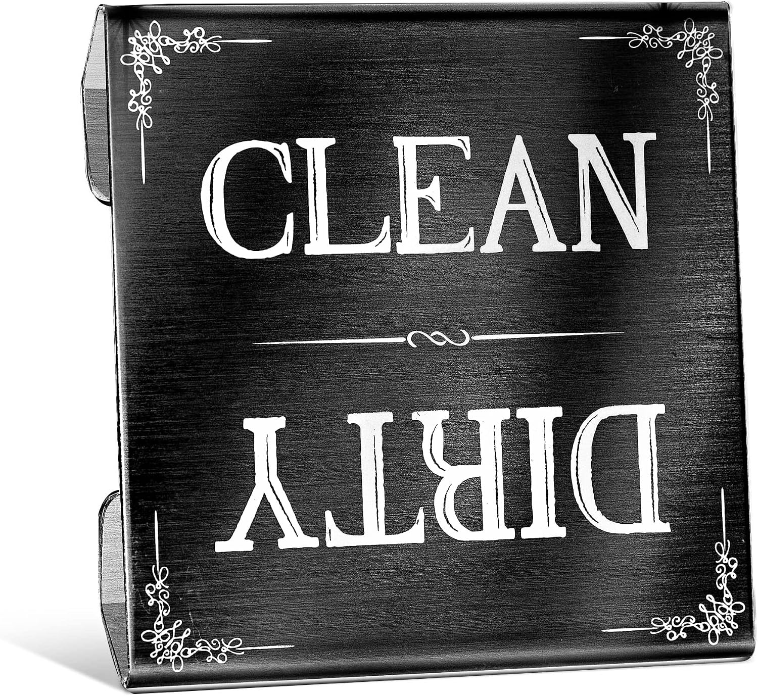 Clean Dirty Dishwasher INK - FREE Design Stainless Steel Interior Indicator - Simply Put It Inside Your Dishwasher- with Easy to Read Indicators - Non-Scratch & Rustproof Dishwasher Sign