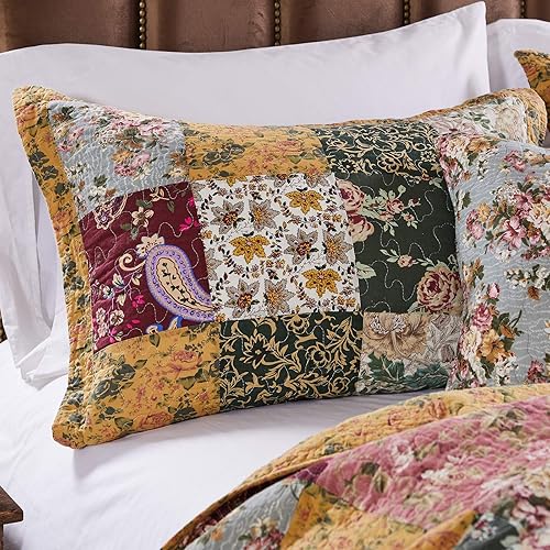 Vista 4 de Greenland Home - Juego de ropa de cama (3 piezas), diseño envejecido, Algodón, King