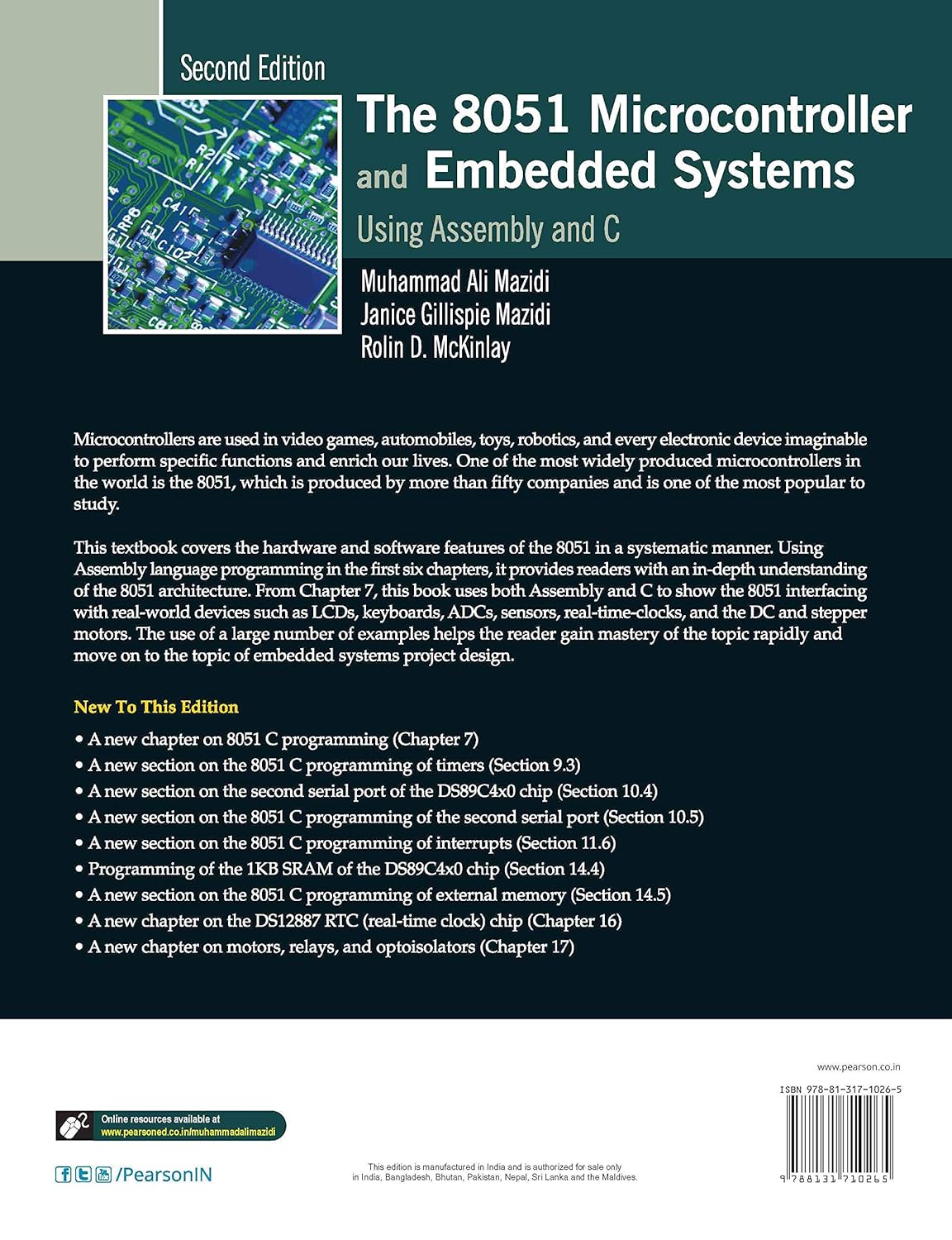 Back cover of the book showing table of contents and new edition features