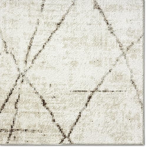 Miniatura 5 de Everwash Home Dynamix Treasure Alan - Alfombra geométrica moderna lavable a máquina, beigemarrón, 5.2 x 7.2 pies