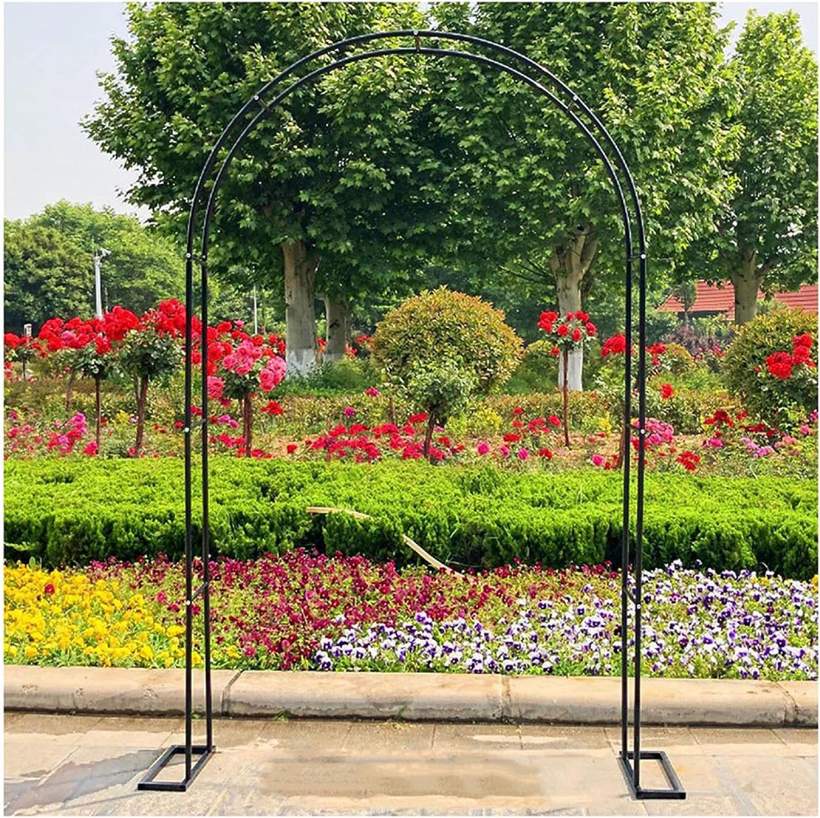 Arco de metal resistente para jardín, estructura negra de diseño duradero de 300 cm