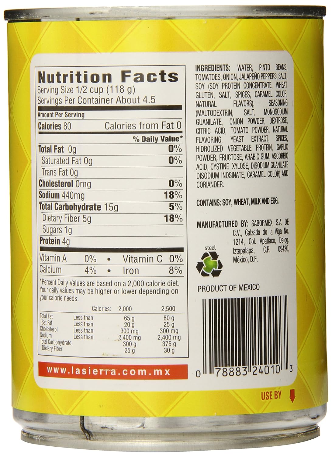 La Sierra Charro Beans, Whole, 19.5 Ounce (Pack of 12)