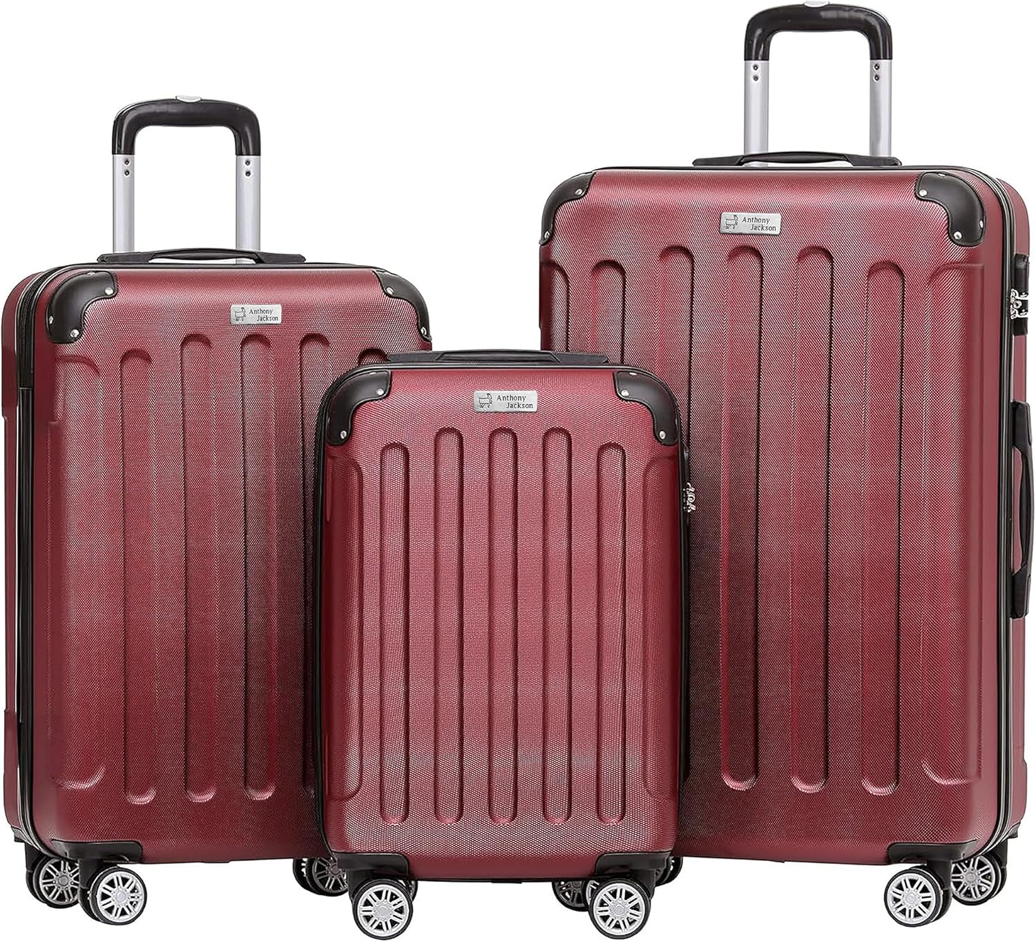 3 Piece ABS Luggage Set – Lightweight Suitcases with Spinner Wheels – 3 Different Sizes – TSA Lock – Hard Shell Travel Luggage for Men & Women