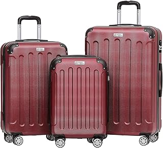 Anthony Jackson Ultra Hafif ABS Valiz TRION (Bordo, 3'lü Set)