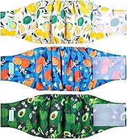 Vista 32 de wegreeco Pañales lavables para perros machos, paquete de 3 (ballena, talla L)