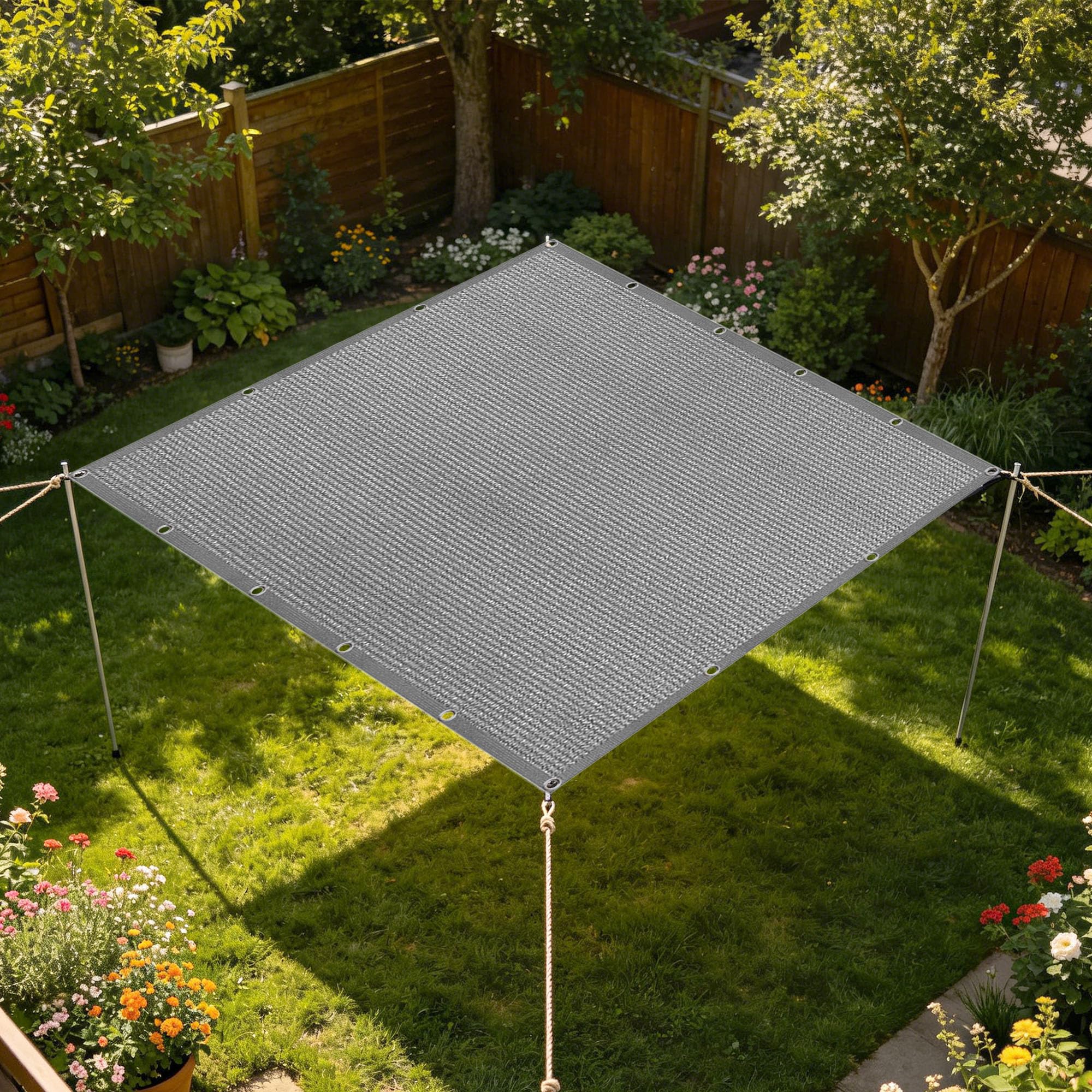 Shade Cloth 2.6 x 10 m UV Sunblock Garden Mesh Shade Durable for Greenhouse Garden Patio Plant Flower Chicken Coop Carport, Light Grey