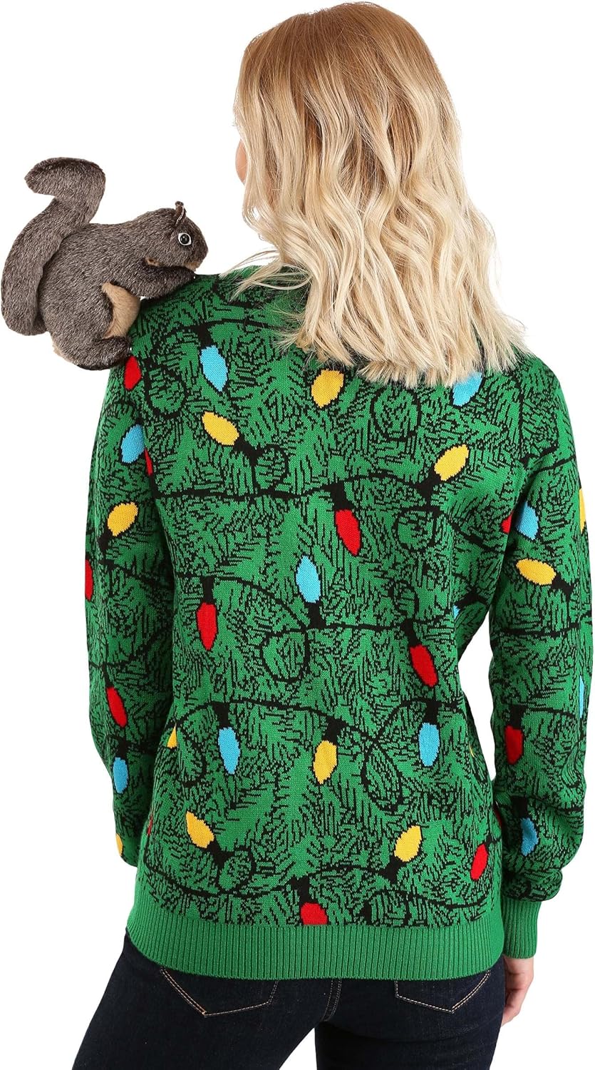Squirrel in The Christmas Tree 3D Ugly Christmas Sweater, Funny Holiday Sweaters for Adults, Festive Knit Crewneck - Image 9