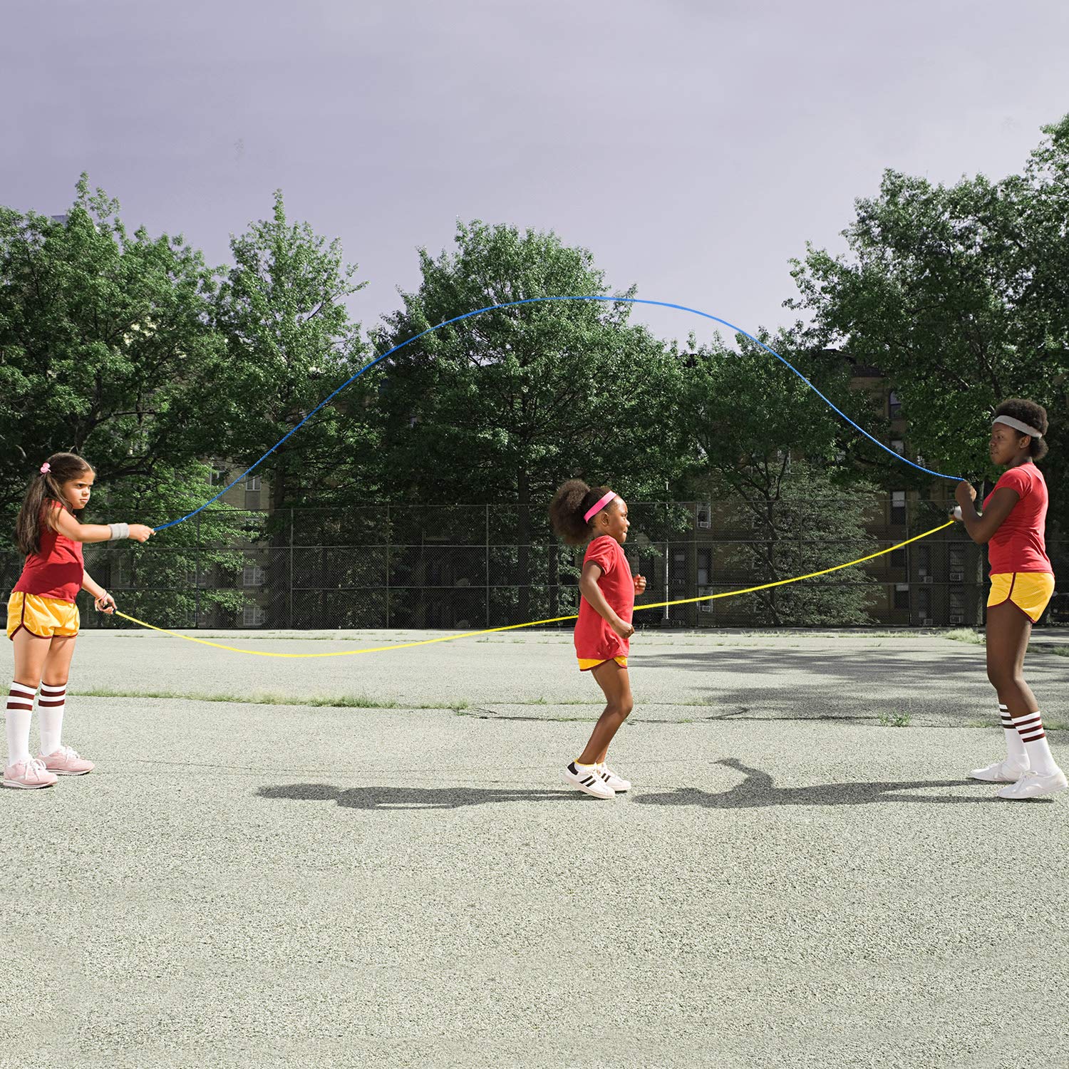 Newitts PLAYM8 Double Dutch Skipping Ropes [Set of 2] • 16ft Length • 1 x Yellow rope & 1 x Blue rope