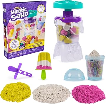 Kinetic Sand, Smoothie Mixer Playset with 14 oz Play Sand, Tools & Popsicle Mold, Play Food Toy, Arts and Crafts Kids Toys for Girls & Boys Ages 5 and up
