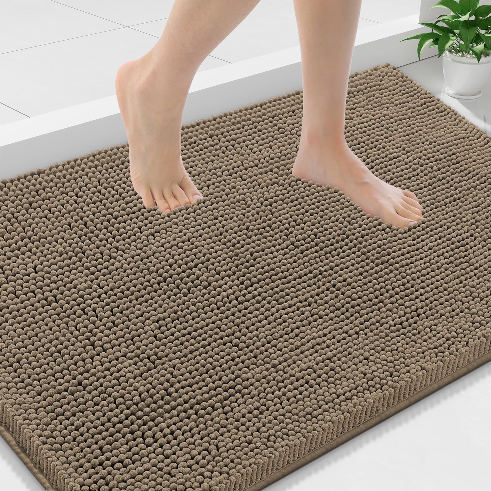 Smiry Bathroom Rugs 36X24, Luxury Chenille Extra Soft Absorbent Bath Mat
