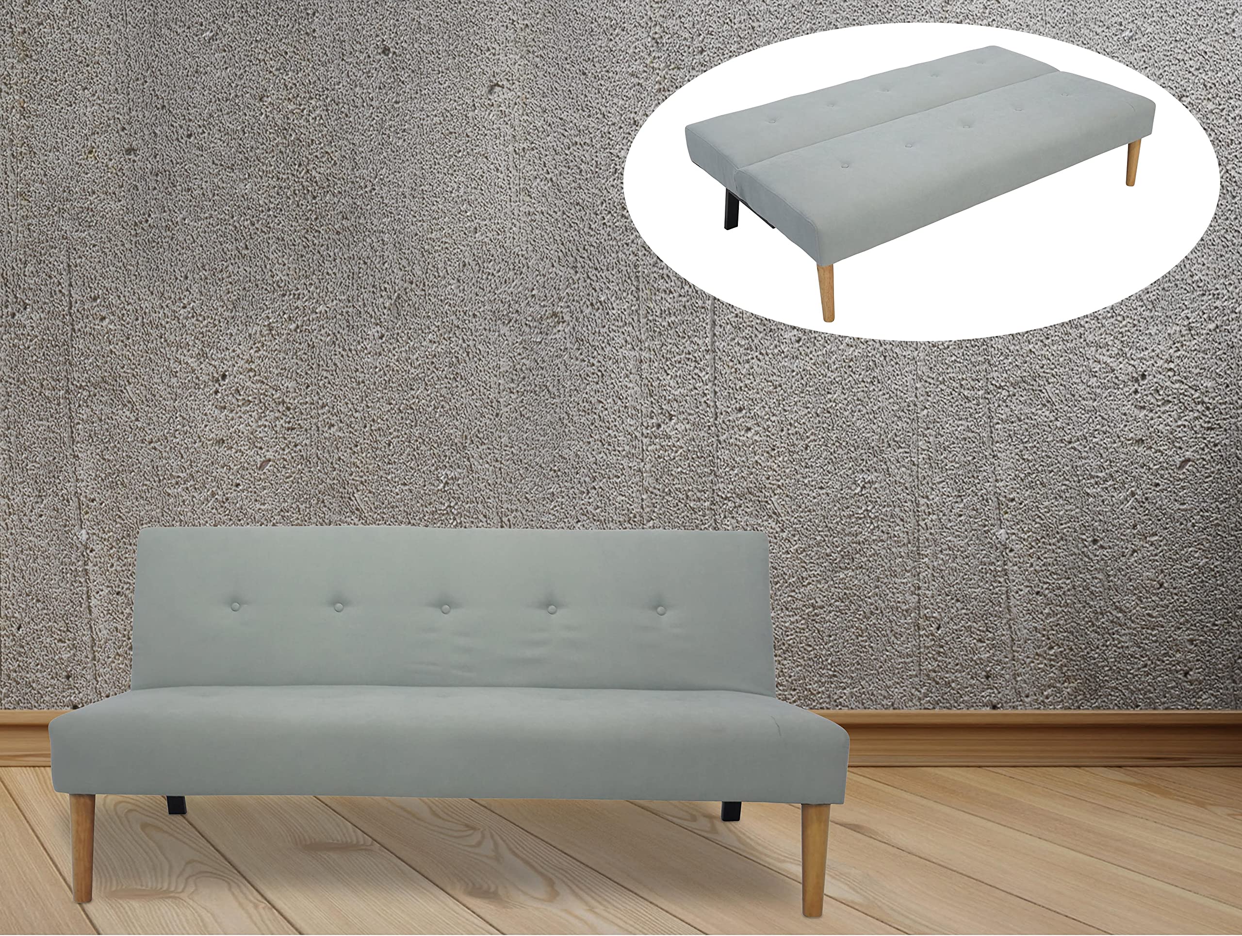 ITALFROM Divano Sofà Bed AZZURRO 165X85X83 cm Senza Braccioli Letto 2 Piazze