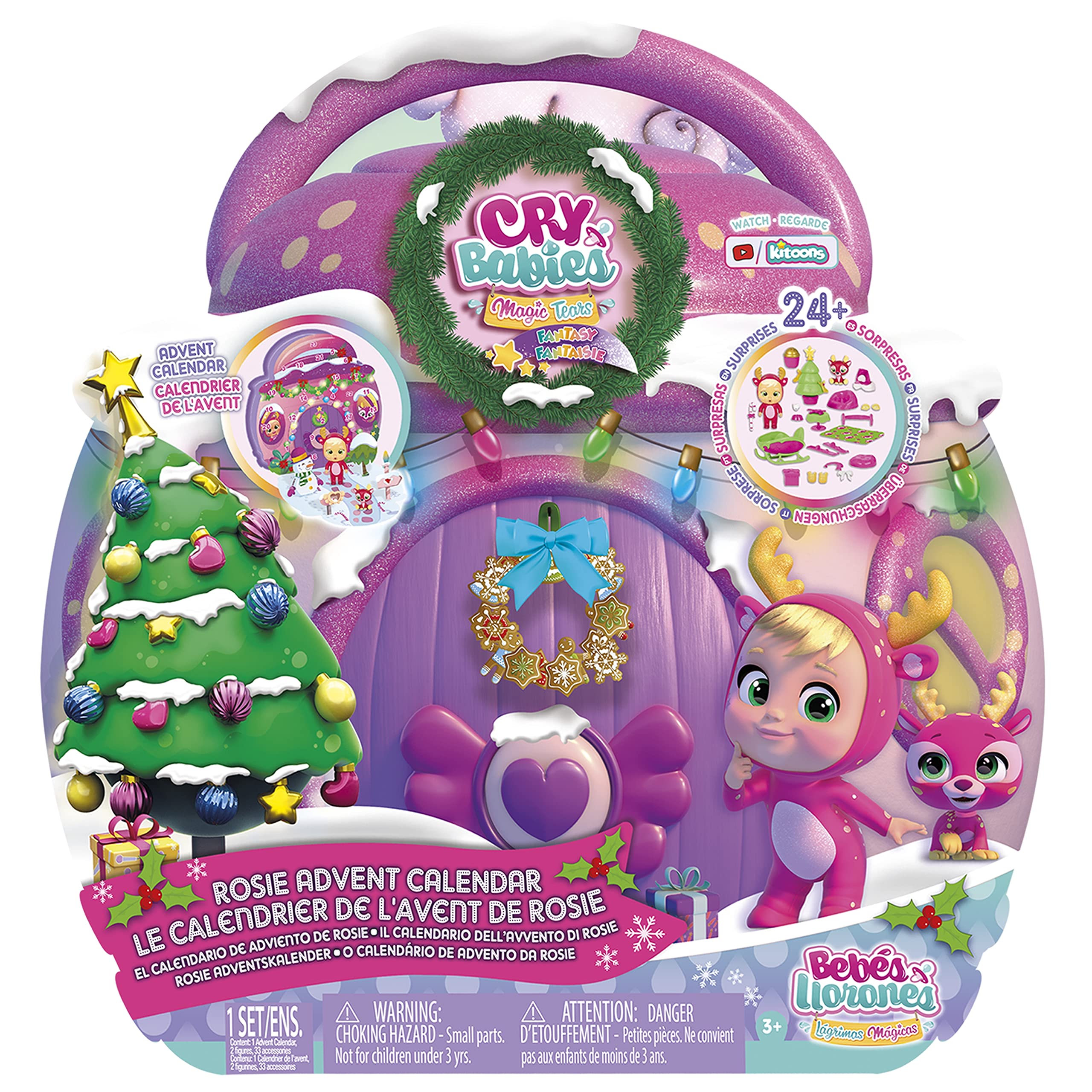 CRY BABIES MAGIC TEARS Rosie Calendario dell'Avvento on bambola Rosie che piange, 33 accessori e +24 sorprese - Giocattolo regalo, +3 anni