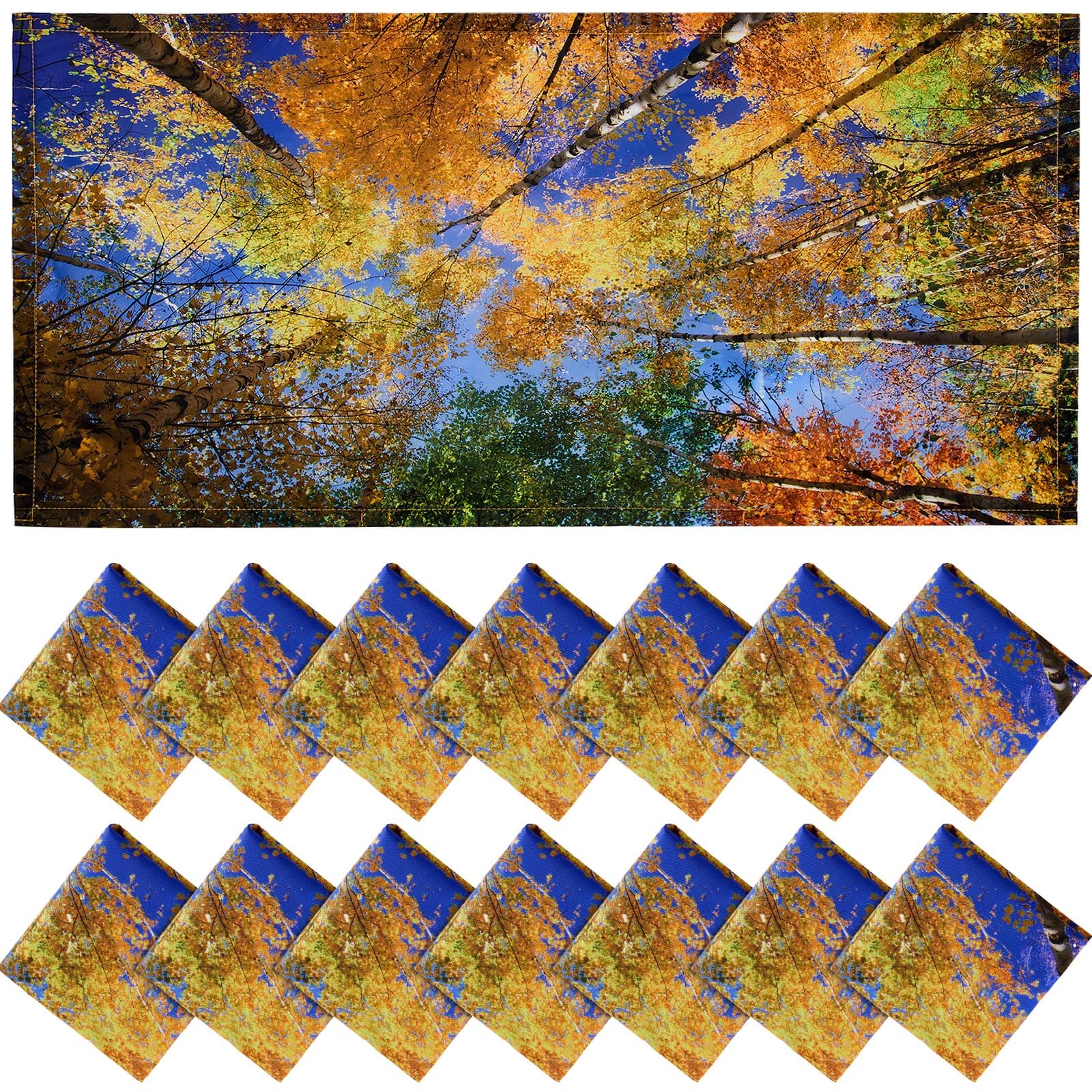 Hortsun 18 Pcs 4 x 2 Feet Fluorescent Light Covers Magnetic for Ceiling Lights Office Reducing Glare Harsh Flicker Light Filters for Office Home Hospital Decor(Autumn Tree)