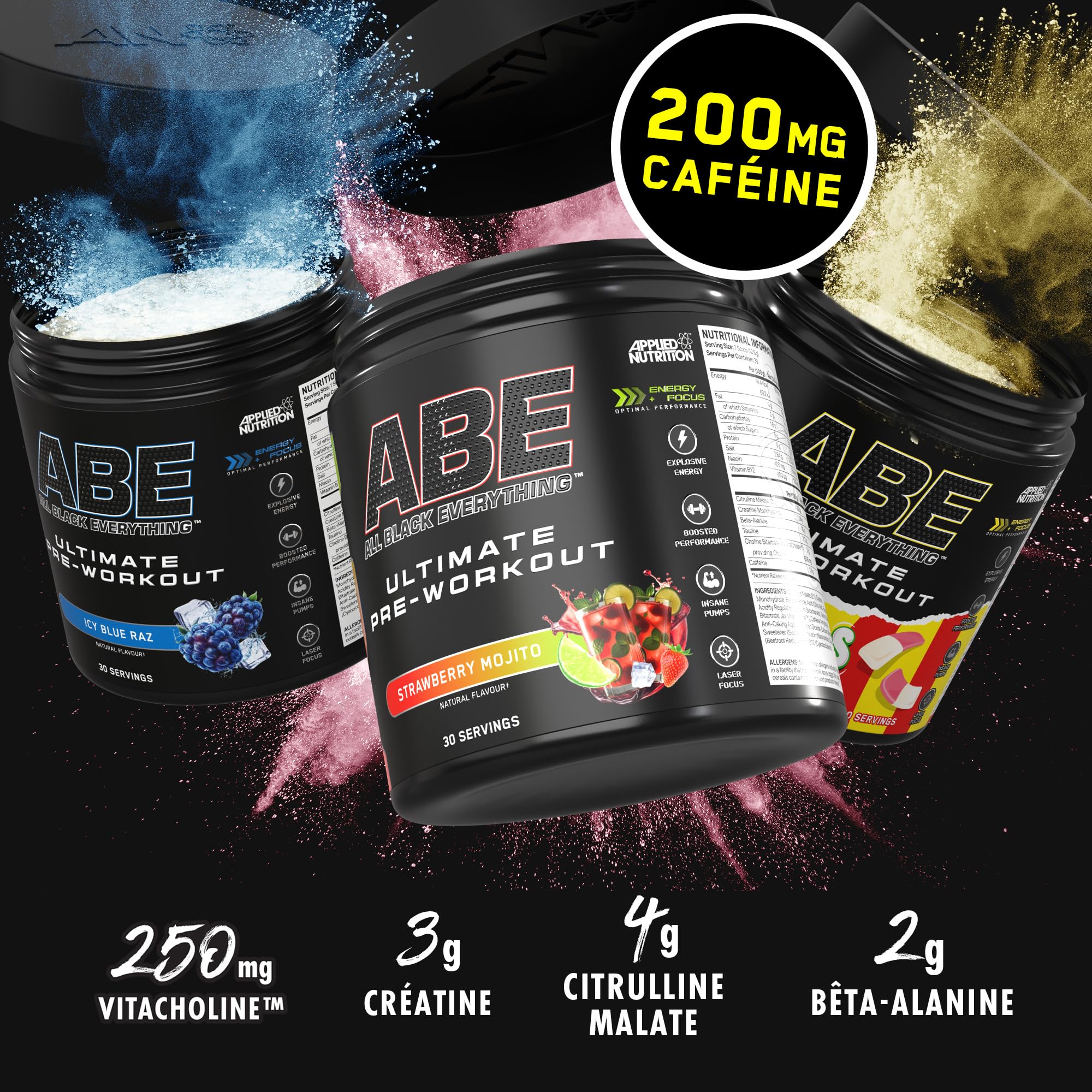 Applied Nutrition ABE Pre Workout, Pomme Acidulée, 375g, 30 Portions