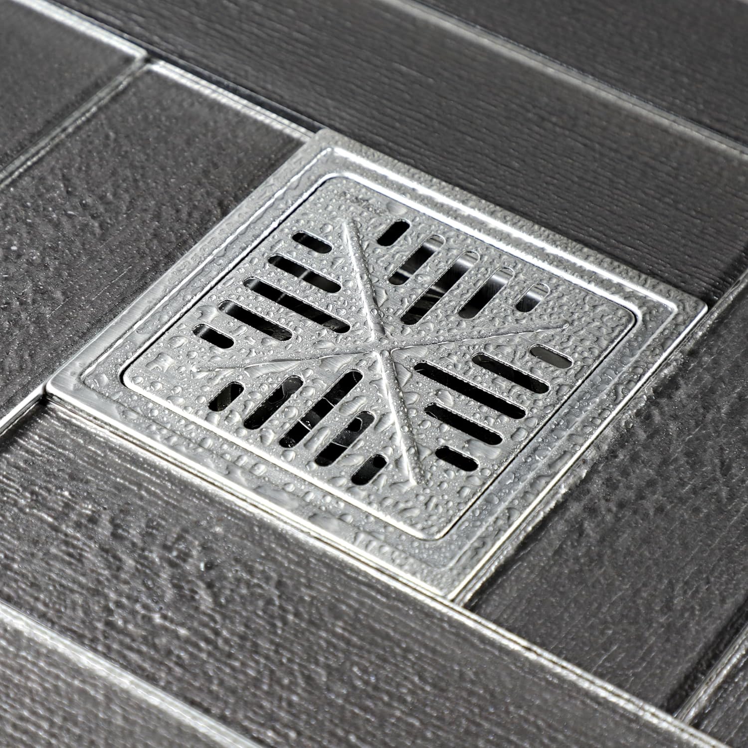 Kingston Brass BSF6605SS Watercourse 6" Square Shower Drain, Polished Stainless Steel