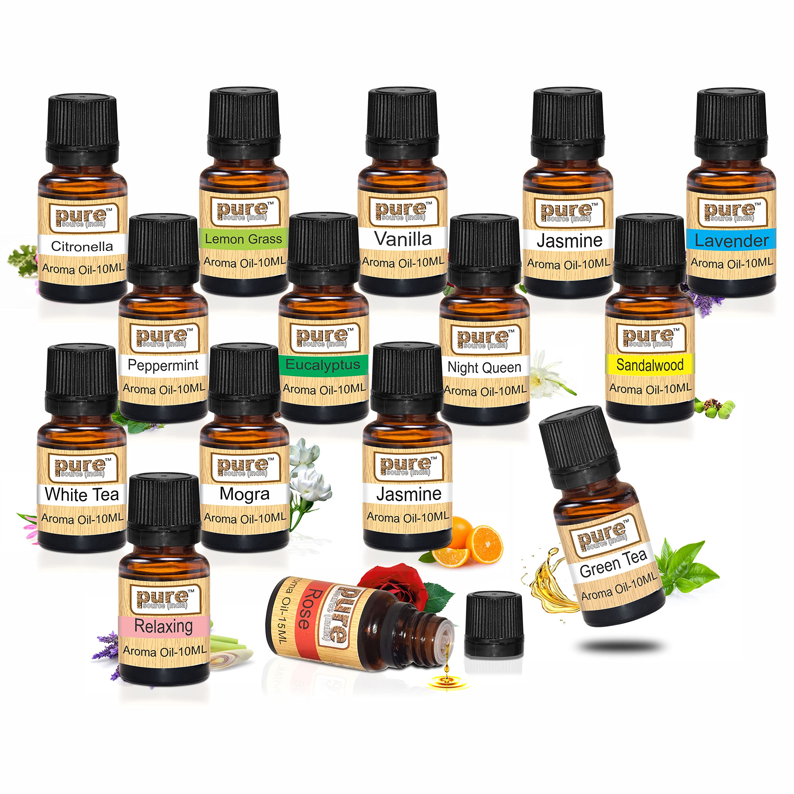 Pure Source India Essential Aroma Oil Combo Of 15 (Lemon Grass