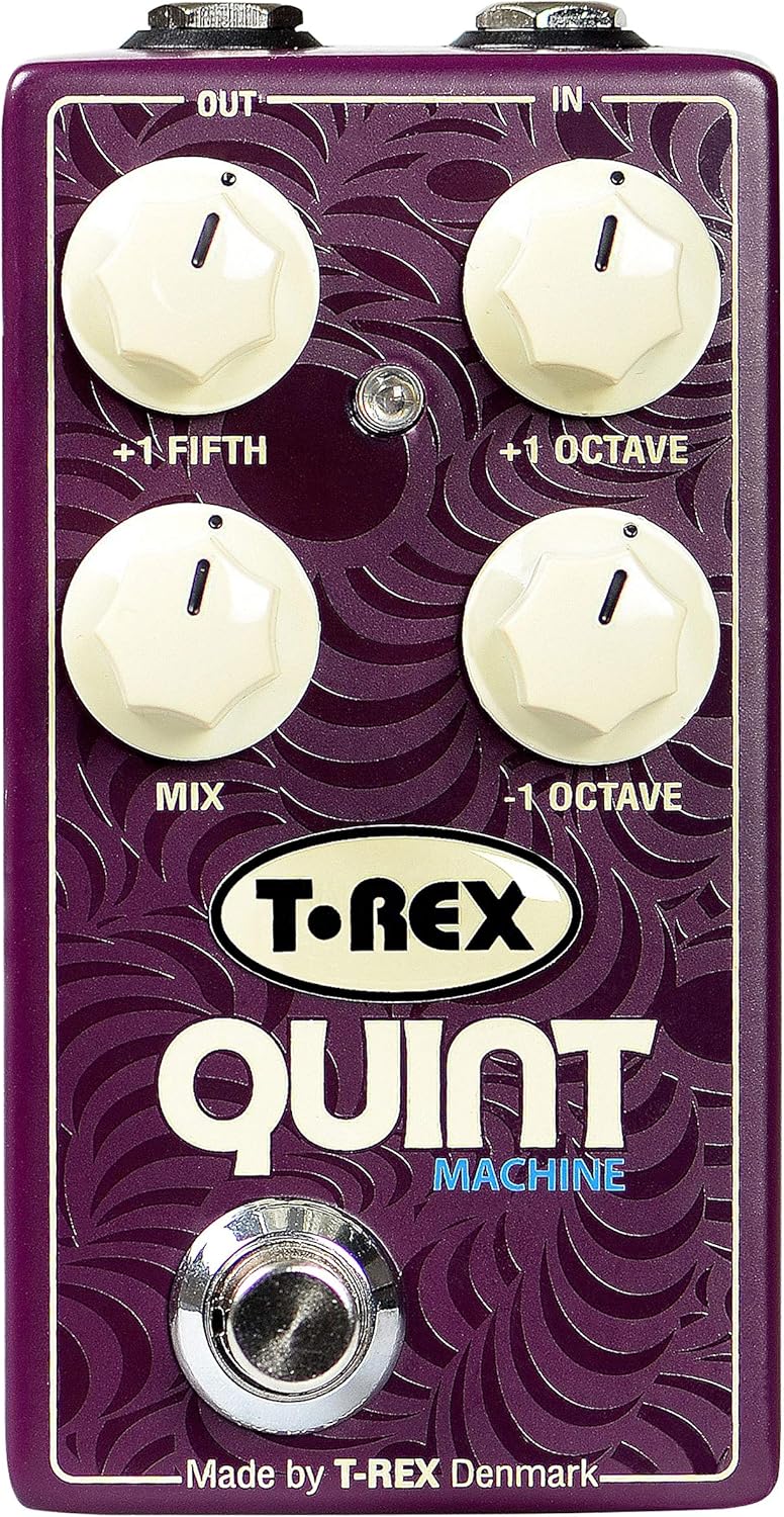 T-Rex Engineering QUINT-MACHINE Pitch Guitar Effects Pedal with Fully Adjustable Octave Up, Octave Down, and Fifth Up Controls; Simulating Organ, Synth or 12-String Sound (10094)