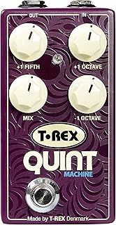 T-Rex Engineering QUINT-MACHINE Pitch Guitar Effects Pedal with Fully Adjustable Octave Up, Octave Down, and Fifth Up Controls; Simulating Organ, Synth or 12-String Sound (10094)