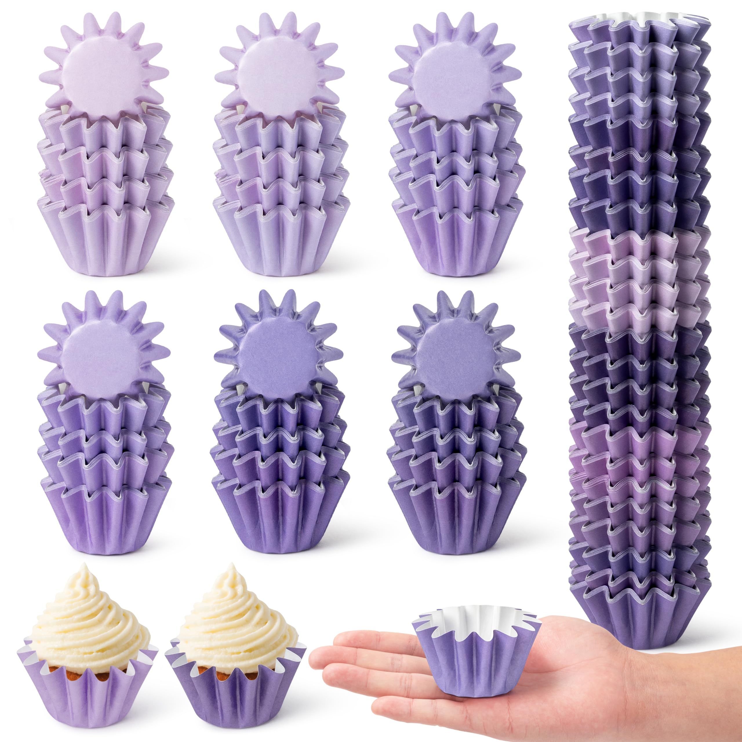 Caissettes à muffins papier violet dégradé pour emballage cadeau gourmand fête
