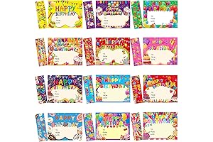 72PCS Kids Birthday Certificates Happy Birthday Bookmarks Cupcake Cartoon Stickers Rewards for Classroom