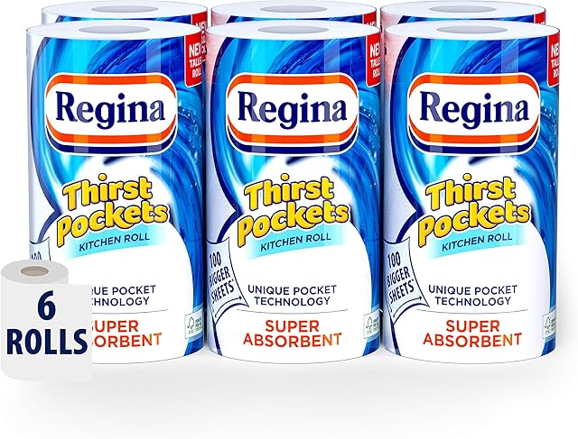 Regina Thirst Pockets Kitchen Roll, 6 Rolls