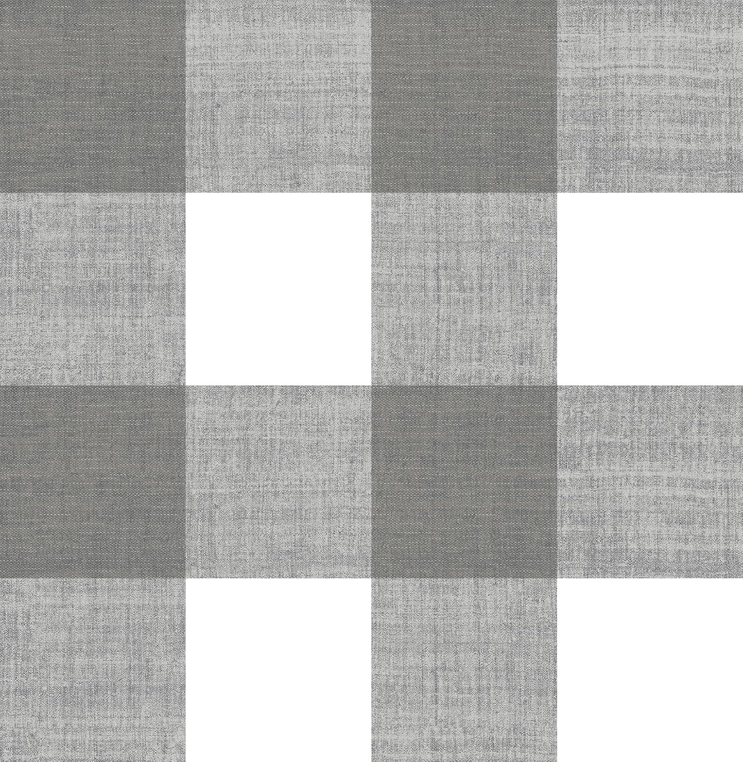 Grey and White Plaid Self-Adhesive Removable Wallpaper