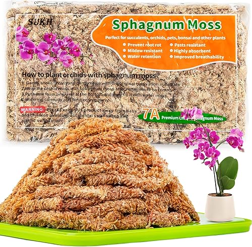 Sukh Musgo esfagnum para plantas, mezcla de musgo de turba esfagno, mezcla de musgo seco de fibra larga natural de alta calidad para orquídeas,