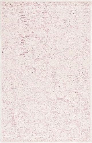 Miniatura 3 de MARTHA STEWART Collection by SAFAVIEH - Alfombra de lana contemporánea hecha a mano de 4 x 6 pies, rosamarfil MSR3853U