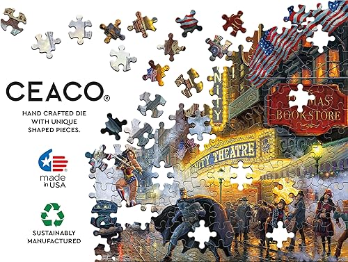 Miniatura 5 de Ceaco - Thomas Kinkade - DC Comics - Liga de la Justicia - Batman, Superman y Wonder Woman La Trinidad - Rompecabezas de 500 piezas