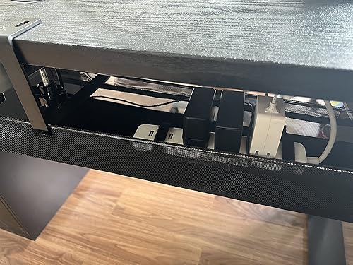 Miniatura 9 de VWINDESK Bandeja de organización de cables de tela de malla de 23.5 pulgadas, soporte para cables de alimentación, organizador de cables, ordena el