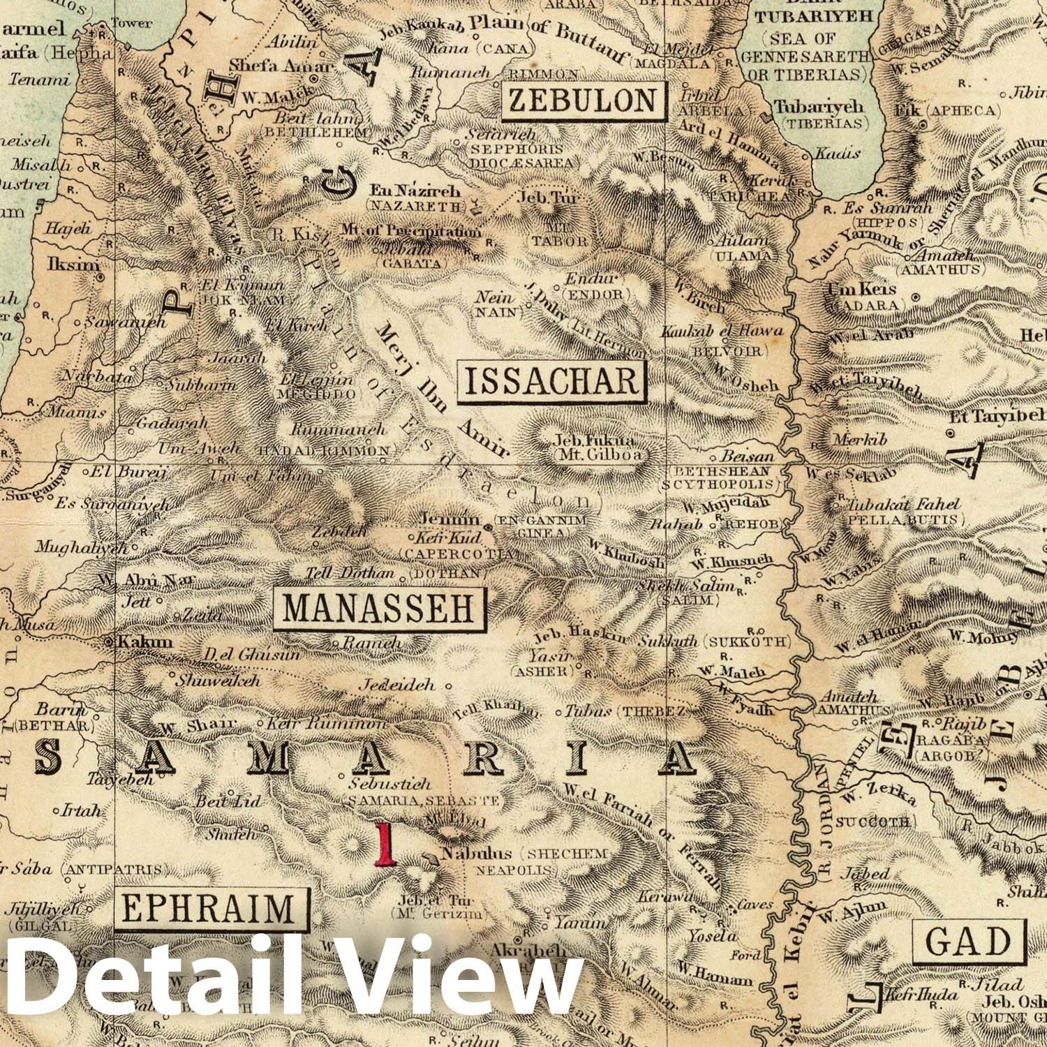 Amazon.com: Holy Land and Biblical Regions 1872 Historical Map