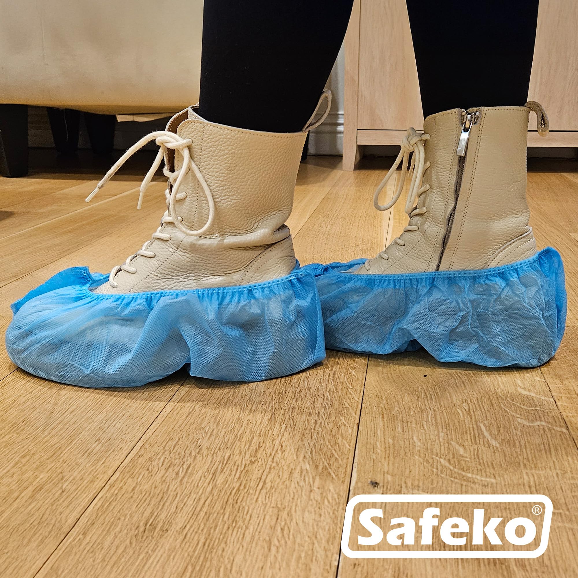 Fundas desechables para botas y zapatos de alta calidad, duraderas, antideslizantes, no tóxicas, reciclables, se adaptan a la mayoría de zapatos, paquete de 100 (50 pares)