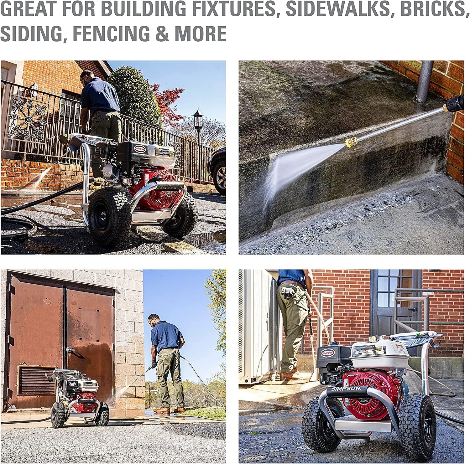 Simpson Cleaning 3400 PSI Gas Pressure Washer, 2.5 GPM Power Washer for Commercial Use, Honda GX200 Engine, 25-Foot Hose, Aluminum Series, 49-State (ALH3228-S)