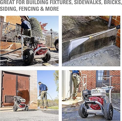 Miniatura 6 de SIMPSON Cleaning Cleaning ALH3228-S - Lavadora a presión de gas de 3400 PSI 25 GPM motor HONDA GX200 incluye pistola de pulverización y varilla de