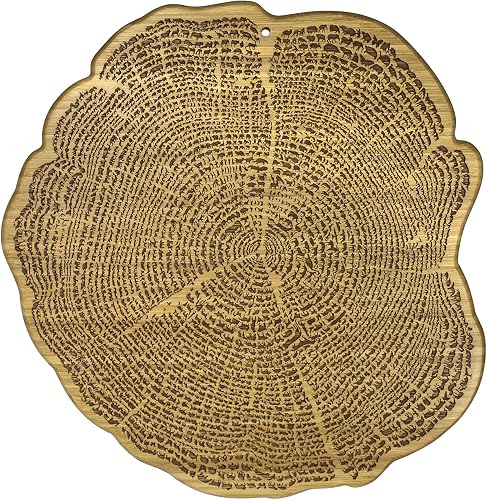 Totally Bamboo Tree of Life Bamboo Serving and Cutting Board with Laser-Engraved Animal Artwork