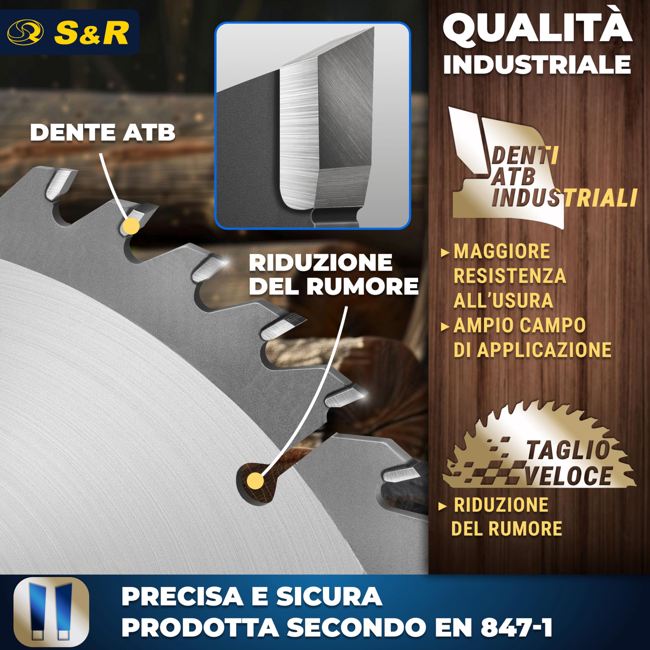 S&R Lama per Sega Circolare 254. Disco Smerigliatrice Taglio Legno Professionale (254 x 30 x 2,4mm 80 Denti) compatibile con sega a immersione e sega circolare Bosch e Makita